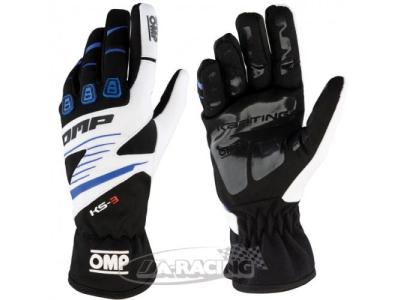 OMP KS-3, Karting Handschuh schwarz/blau/weiss